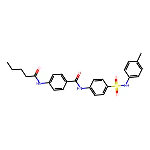 N-[4-[(4-methylphenyl)sulfamoyl]phenyl]-4-(pentanoylamino)benzamide structure