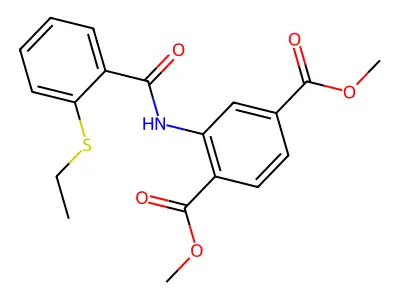 Dimethyl 2-({[2-(ethylsulfanyl)phenyl]carbonyl}amino)benzene-1,4-dicarboxylate structure