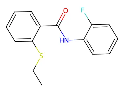 2-(ethylsulfanyl)-N-(2-fluorophenyl)benzamide structure