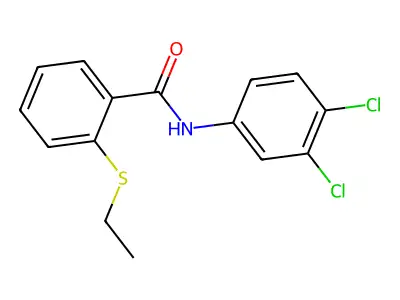 N-(3,4-dichlorophenyl)-2-ethylsulfanylbenzamide structure