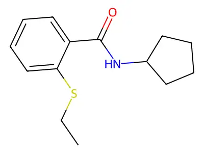 N-cyclopentyl-2-ethylsulfanylbenzamide structure