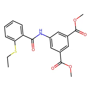 Dimethyl 5-({[2-(ethylsulfanyl)phenyl]carbonyl}amino)benzene-1,3-dicarboxylate structure
