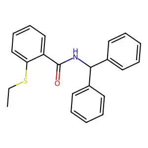 N-(diphenylmethyl)-2-(ethylsulfanyl)benzamide structure