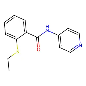 2-ethylsulfanyl-N-pyridin-4-ylbenzamide structure