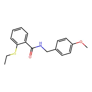 2-(ethylsulfanyl)-N-(4-methoxybenzyl)benzamide structure