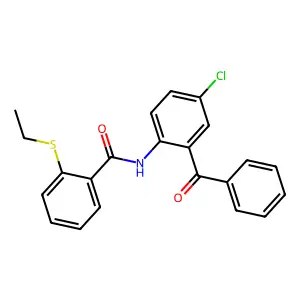 N-(2-benzoyl-4-chlorophenyl)-2-ethylsulfanylbenzamide structure