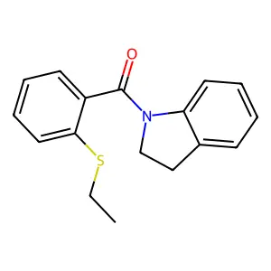 2,3-Dihydroindol-1-yl-(2-ethylsulfanylphenyl)methanone structure