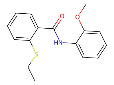2-(乙基硫代)-N-(2-甲氧基苯基)苯甲酰胺 structure