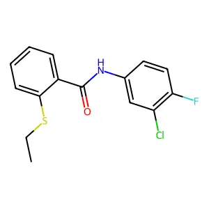 N-(3-chloro-4-fluorophenyl)-2-(ethylsulfanyl)benzamide structure