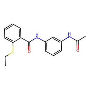 N-(3-acetamidophenyl)-2-ethylsulfanylbenzamide structure