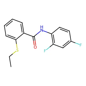 N-(2,4-difluorophenyl)-2-(ethylsulfanyl)benzamide structure