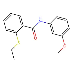 2-(ethylthio)-N-(3-methoxyphenyl)benzamide structure