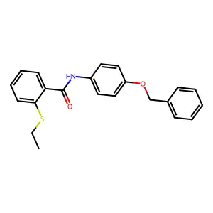 2-ethylsulfanyl-N-(4-phenylmethoxyphenyl)benzamide structure