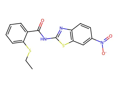 2-(ethylthio)-N-(6-nitrobenzo[d]thiazol-2-yl)benzamide structure