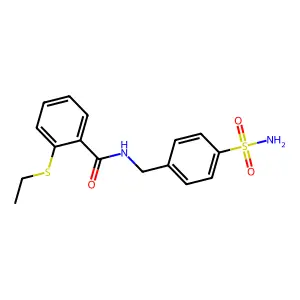N-[4-(aminosulfonyl)benzyl]-2-(ethylthio)benzamide structure
