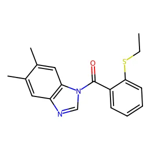 (5,6-Dimethylbenzimidazol-1-yl)-(2-ethylsulfanylphenyl)methanone structure