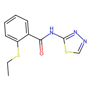 2-ethylsulfanyl-N-(1,3,4-thiadiazol-2-yl)benzamide structure