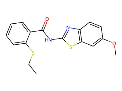 2-(ethylthio)-N-(6-methoxybenzo[d]thiazol-2-yl)benzamide structure
