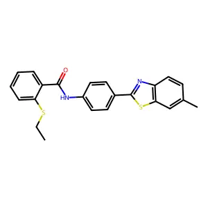 2-(ethylsulfanyl)-N-[4-(6-methyl-1,3-benzothiazol-2-yl)phenyl]benzamide structure