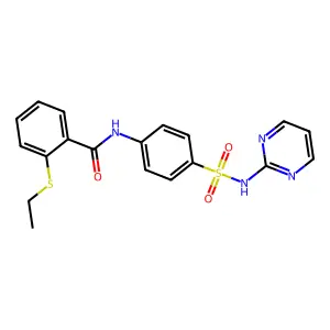 2-ethylsulfanyl-N-[4-(pyrimidin-2-ylsulfamoyl)phenyl]benzamide structure