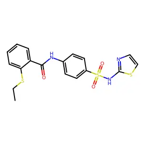 2-ethylsulfanyl-N-[4-(1,3-thiazol-2-ylsulfamoyl)phenyl]benzamide structure