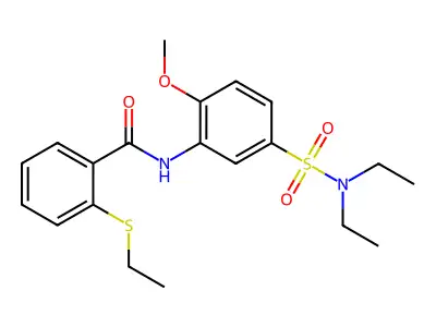 N-[5-(diethylsulfamoyl)-2-methoxyphenyl]-2-ethylsulfanylbenzamide structure