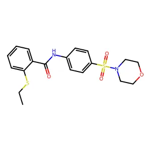 2-ethylsulfanyl-N-(4-morpholin-4-ylsulfonylphenyl)benzamide structure