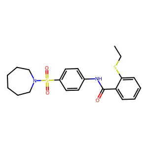 N-[4-(azepan-1-ylsulfonyl)phenyl]-2-ethylsulfanylbenzamide structure
