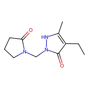 3h-Pyrazol-3-one,4-ethyl-1,2-dihydro-5-methyl-2-[(2-oxo-1-pyrrolidinyl)methyl]- structure