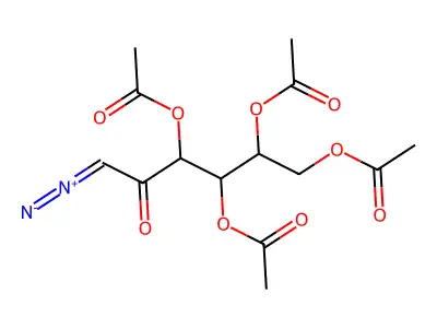 (2,3,4-Triacetyloxy-6-diazo-5-oxohexyl) acetate structure