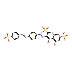 4,5-Dihydroxy-3-((4-((4-sulfophenyl)diazenyl)phenyl)diazenyl)-2,7-naphthalenedisulfonic acid structure