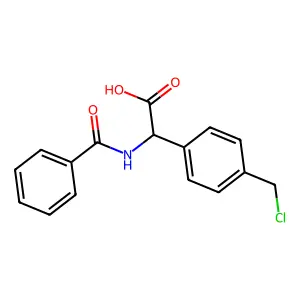 2-Benzamido-2-[4-(chloromethyl)phenyl]acetic acid structure