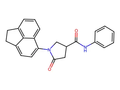 1-(1,2-dihydroacenaphthylen-5-yl)-5-oxo-N-phenylpyrrolidine-3-carboxamide structure