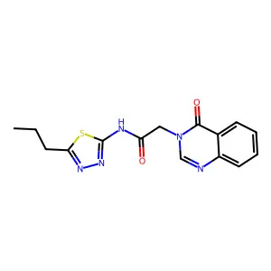 2-(4-oxoquinazolin-3-yl)-N-(5-propyl-1,3,4-thiadiazol-2-yl)acetamide structure