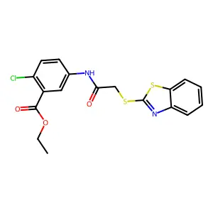 Ethyl 5-{[(1,3-benzothiazol-2-ylsulfanyl)acetyl]amino}-2-chlorobenzoate structure