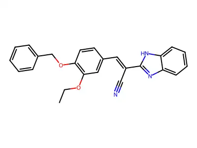 (E)-2-(1H-benzimidazol-2-yl)-3-(3-ethoxy-4-phenylmethoxyphenyl)prop-2-enenitrile structure
