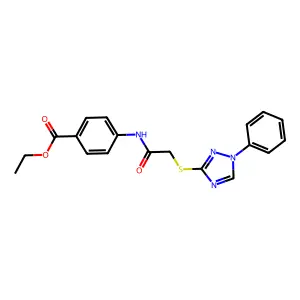 ethyl 4-({[(1-phenyl-1H-1,2,4-triazol-3-yl)sulfanyl]acetyl}amino)benzoate structure