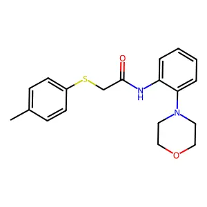2-[(4-methylphenyl)sulfanyl]-N-[2-(4-morpholinyl)phenyl]acetamide structure