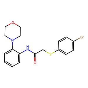 2-(4-bromophenyl)sulfanyl-N-(2-morpholin-4-ylphenyl)acetamide structure
