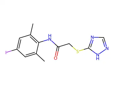 N-(4-iodo-2,6-dimethylphenyl)-2-(4H-1,2,4-triazol-3-ylsulfanyl)acetamide structure