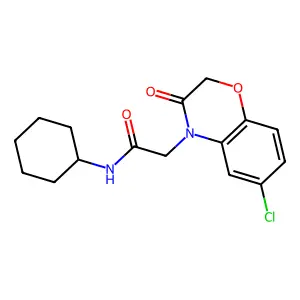 2-(6-chloro-3-oxo-1,4-benzoxazin-4-yl)-N-cyclohexylacetamide structure