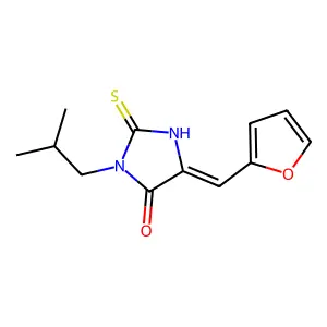 5-(2-Furanylmethylene)-3-(2-methylpropyl)-2-thioxo-4-imidazolidinone structure