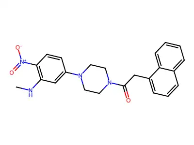 1-[4-[3-(Methylamino)-4-nitrophenyl]piperazin-1-yl]-2-naphthalen-1-ylethanone structure