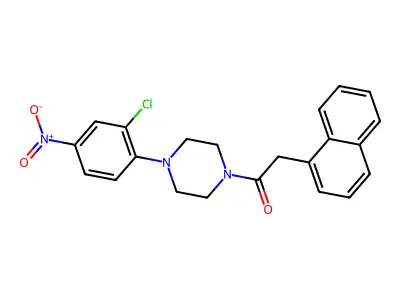 1-[4-(2-Chloro-4-nitrophenyl)piperazin-1-yl]-2-naphthalen-1-ylethanone structure