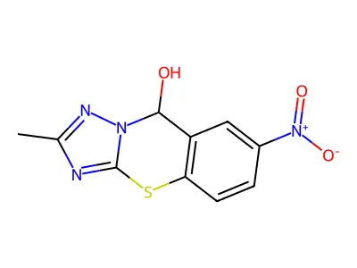 2-methyl-7-nitro-9H-[1,2,4]triazolo[5,1-b][1,3]benzothiazin-9-ol structure