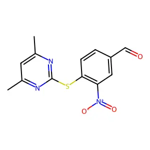 4-[(4,6-Dimethylpyrimidin-2-yl)sulfanyl]-3-nitrobenzaldehyde structure