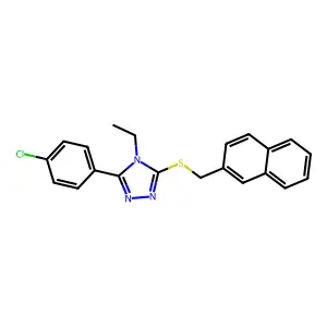 3-(4-Chlorophenyl)-4-ethyl-5-(naphthalen-2-ylmethylsulfanyl)-1,2,4-triazole structure