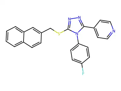 4-(4-fluorophenyl)-5-(4-pyridinyl)-4H-1,2,4-triazol-3-yl 2-naphthylmethyl sulfide structure