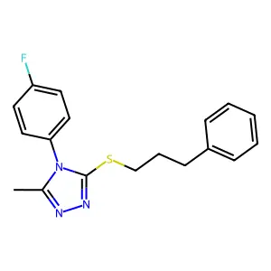 4-(4-fluorophenyl)-5-methyl-4H-1,2,4-triazol-3-yl 3-phenylpropyl sulfide structure