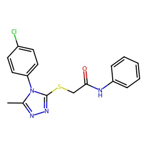 2-[[4-(4-chlorophenyl)-5-methyl-1,2,4-triazol-3-yl]sulfanyl]-N-phenylacetamide structure